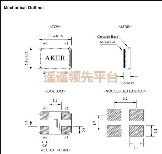 C3E-24.000-9-1010-R,AKER晶振,C3E无源贴片晶振