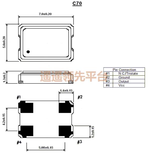 C70H50-20.000-15-5.0V,ITTI石英贴片晶振,C70晶体振荡器