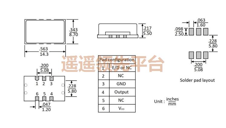 B1425-AAOS36-20.000000,bomar晶体振荡器,B1425贴片晶振